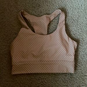 Beige Vici polka dot sports bra